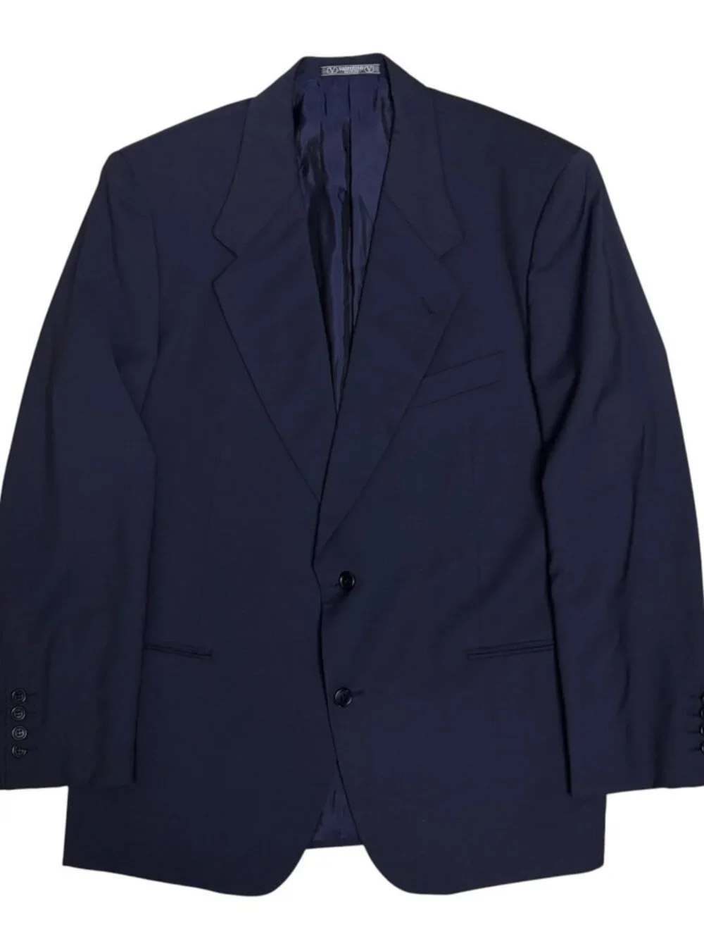 RARE $2,000 VALENTINO Blazer Vintage 80s Sport Coat Blue Business Jacket Men 46R
